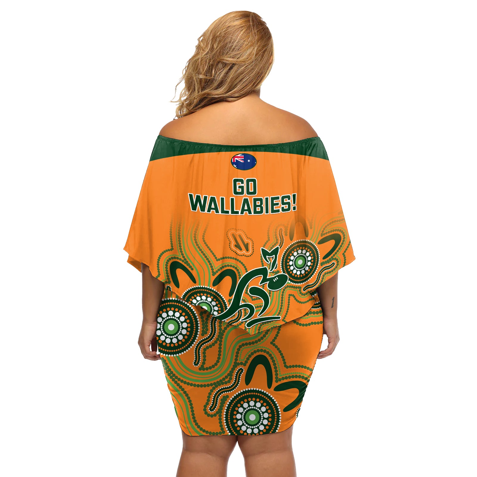 australia-rugby-off-shoulder-short-dress-wallabies-2023-indigenous-art