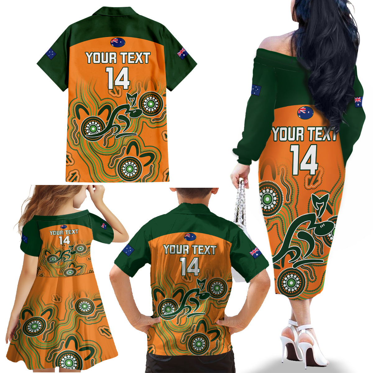 custom-australia-rugby-family-matching-off-shoulder-long-sleeve-dress-and-hawaiian-shirt-wallabies-2023-indigenous-art