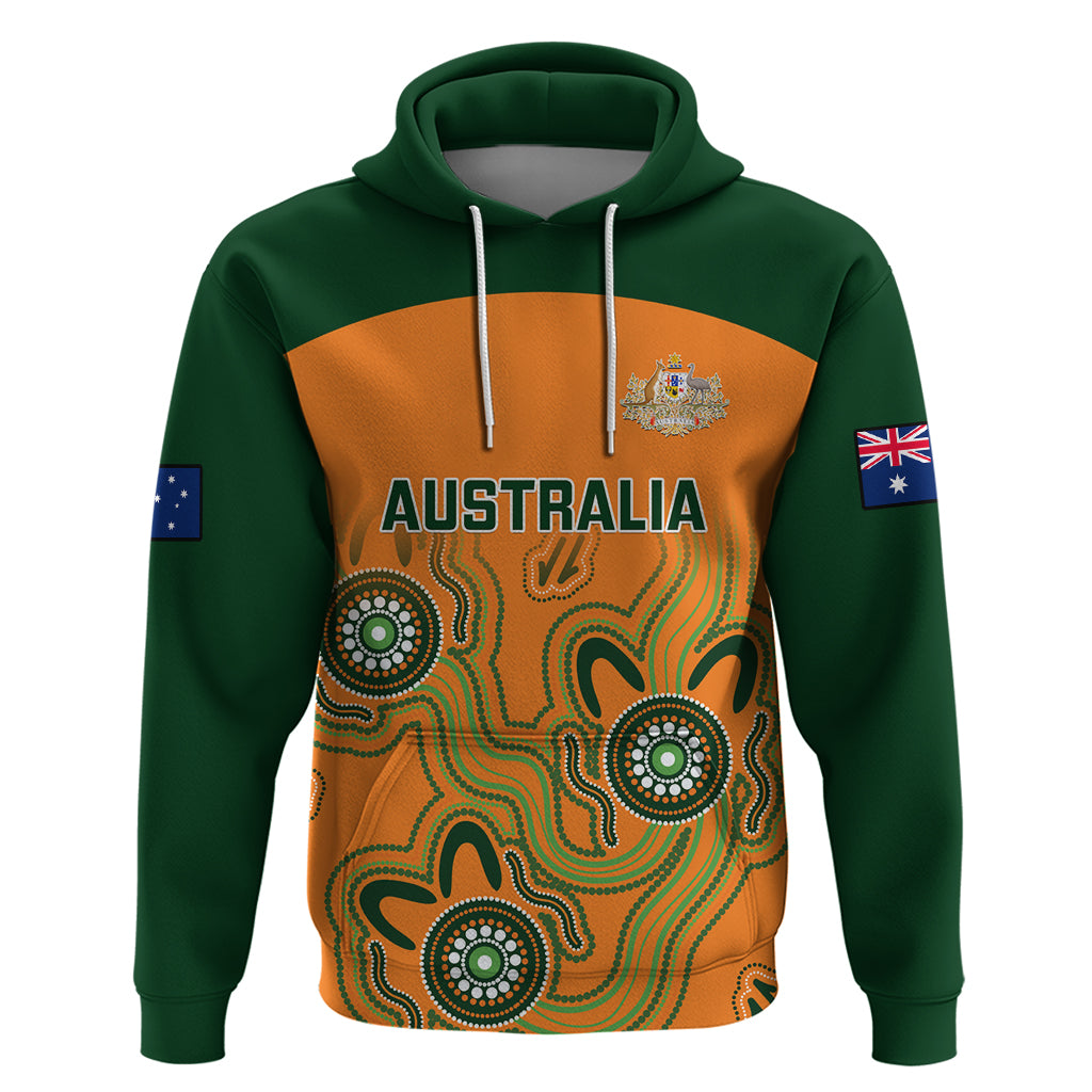 Custom Australia Rugby Hoodie Wallabies 2023 Indigenous Art - Vibe Hoodie Shop