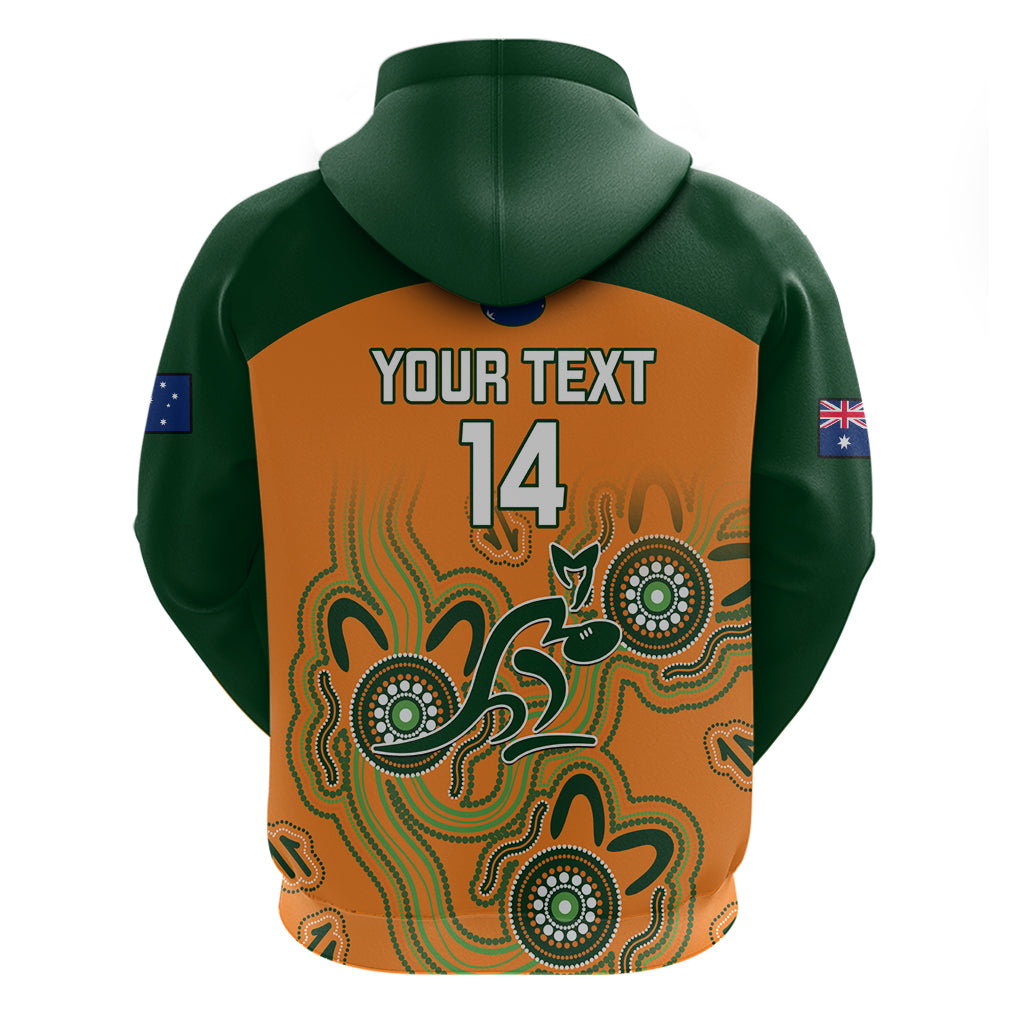 Custom Australia Rugby Hoodie Wallabies 2023 Indigenous Art - Vibe Hoodie Shop
