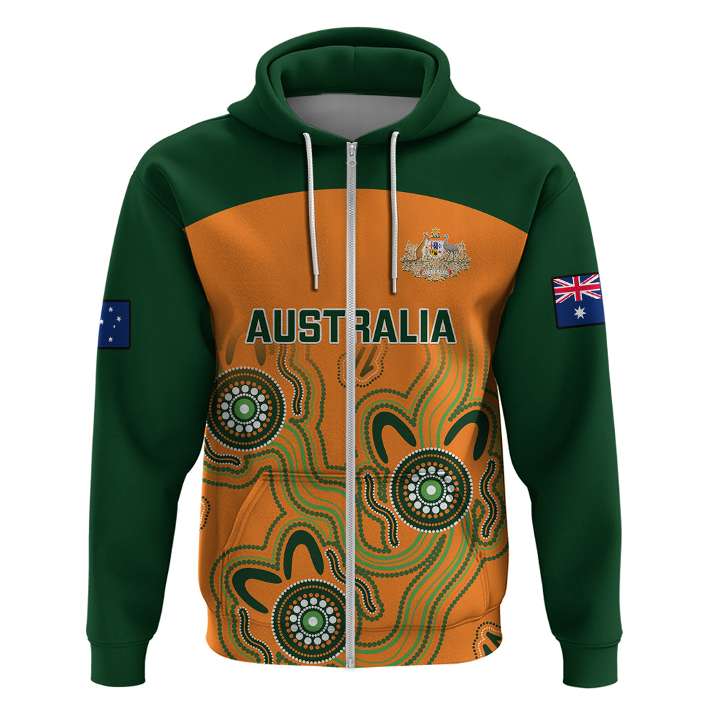 Custom Australia Rugby Hoodie Wallabies 2023 Indigenous Art - Vibe Hoodie Shop