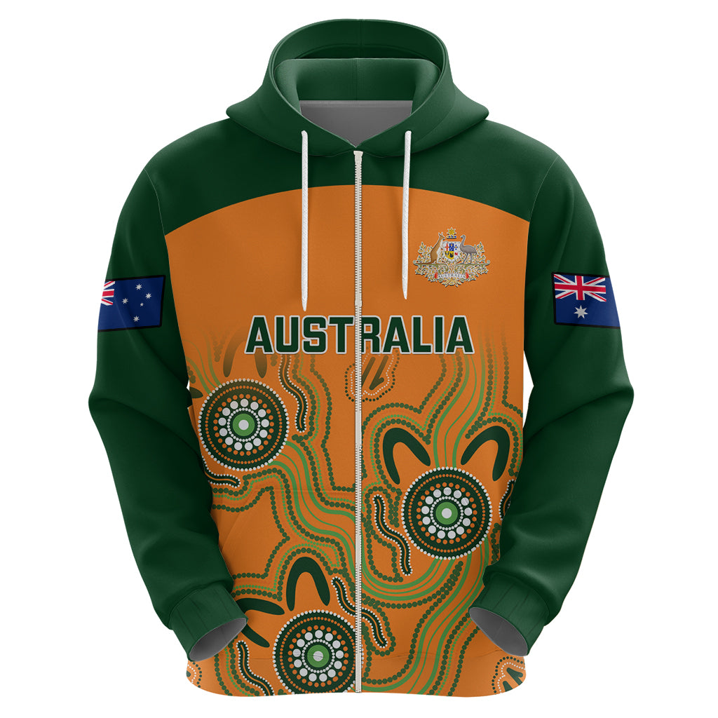 Custom Australia Rugby Hoodie Wallabies 2023 Indigenous Art - Vibe Hoodie Shop