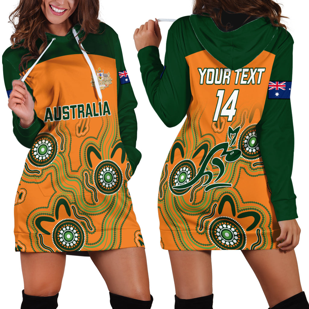 Custom Australia Rugby Hoodie Dress Wallabies 2023 Indigenous Art - Vibe Hoodie Shop