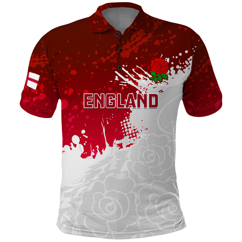 England Rugby Polo Shirt 2023 Go Champions World Cup Red Rose - Vibe Hoodie Shop