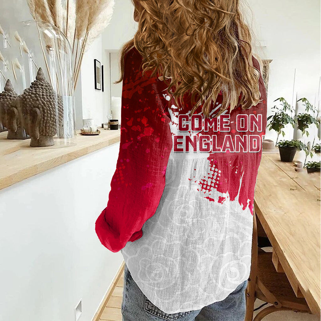 England Rugby Women Casual Shirt 2023 Go Champions World Cup Red Rose - Vibe Hoodie Shop