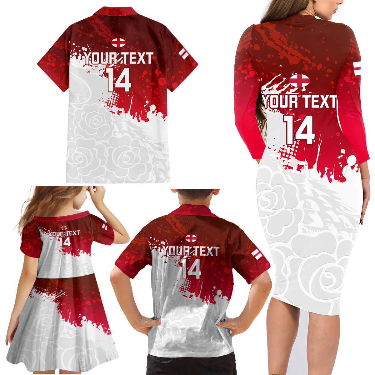 custom-england-rugby-family-matching-long-sleeve-bodycon-dress-and-hawaiian-shirt-2023-go-champions-world-cup-red-rose