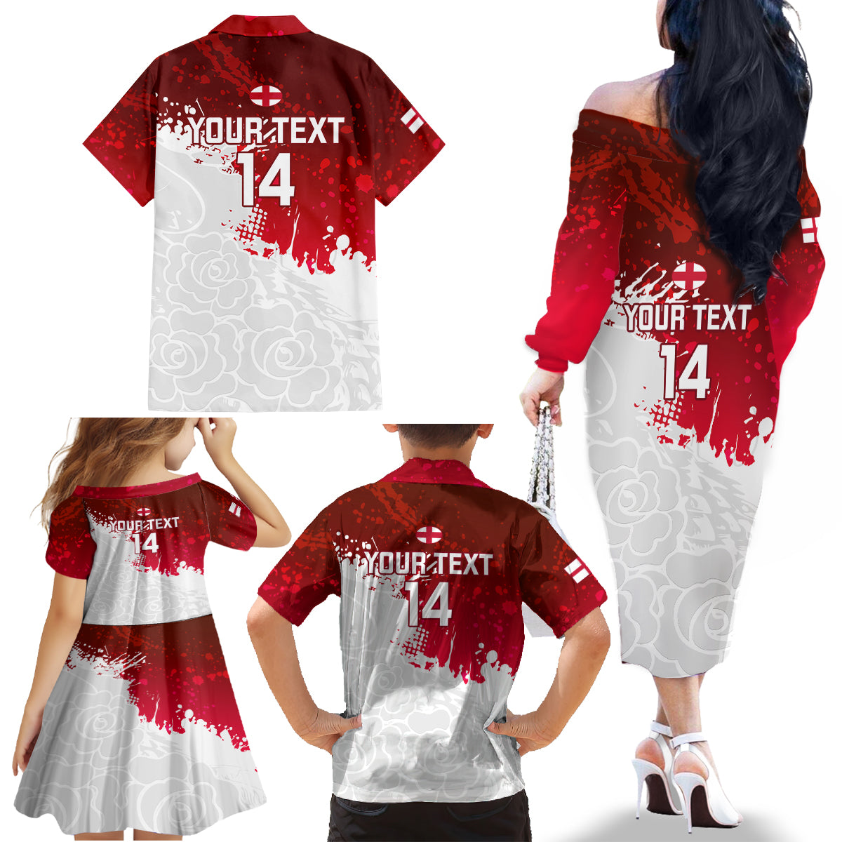 custom-england-rugby-family-matching-off-shoulder-long-sleeve-dress-and-hawaiian-shirt-2023-go-champions-world-cup-red-rose