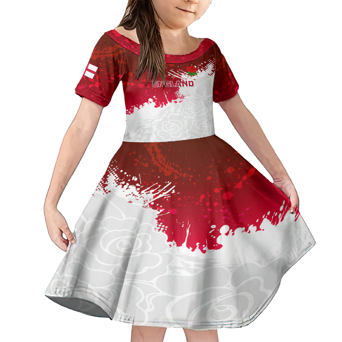 custom-england-rugby-family-matching-off-shoulder-short-dress-and-hawaiian-shirt-2023-go-champions-world-cup-red-rose