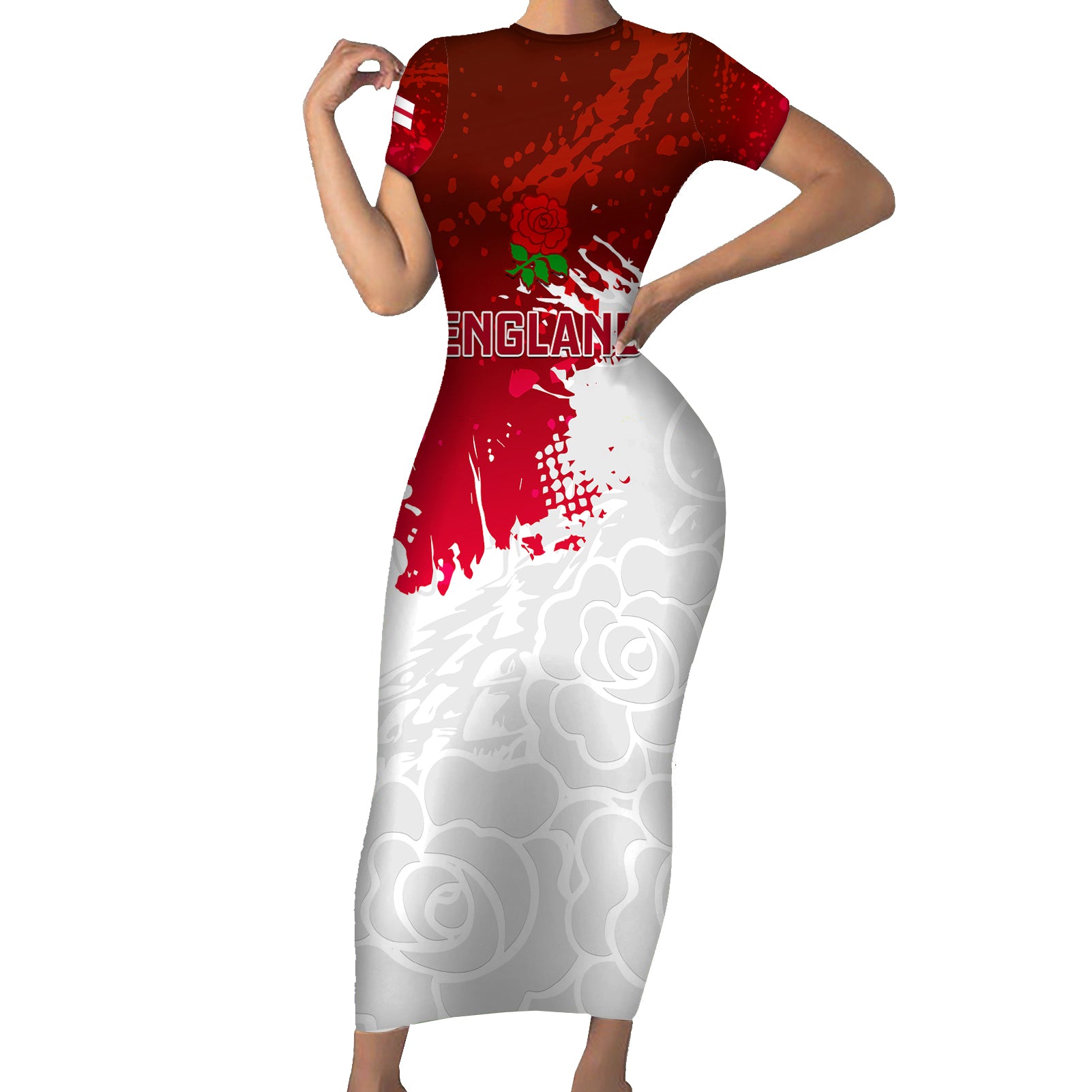 custom-england-rugby-family-matching-short-sleeve-bodycon-dress-and-hawaiian-shirt-2023-go-champions-world-cup-red-rose