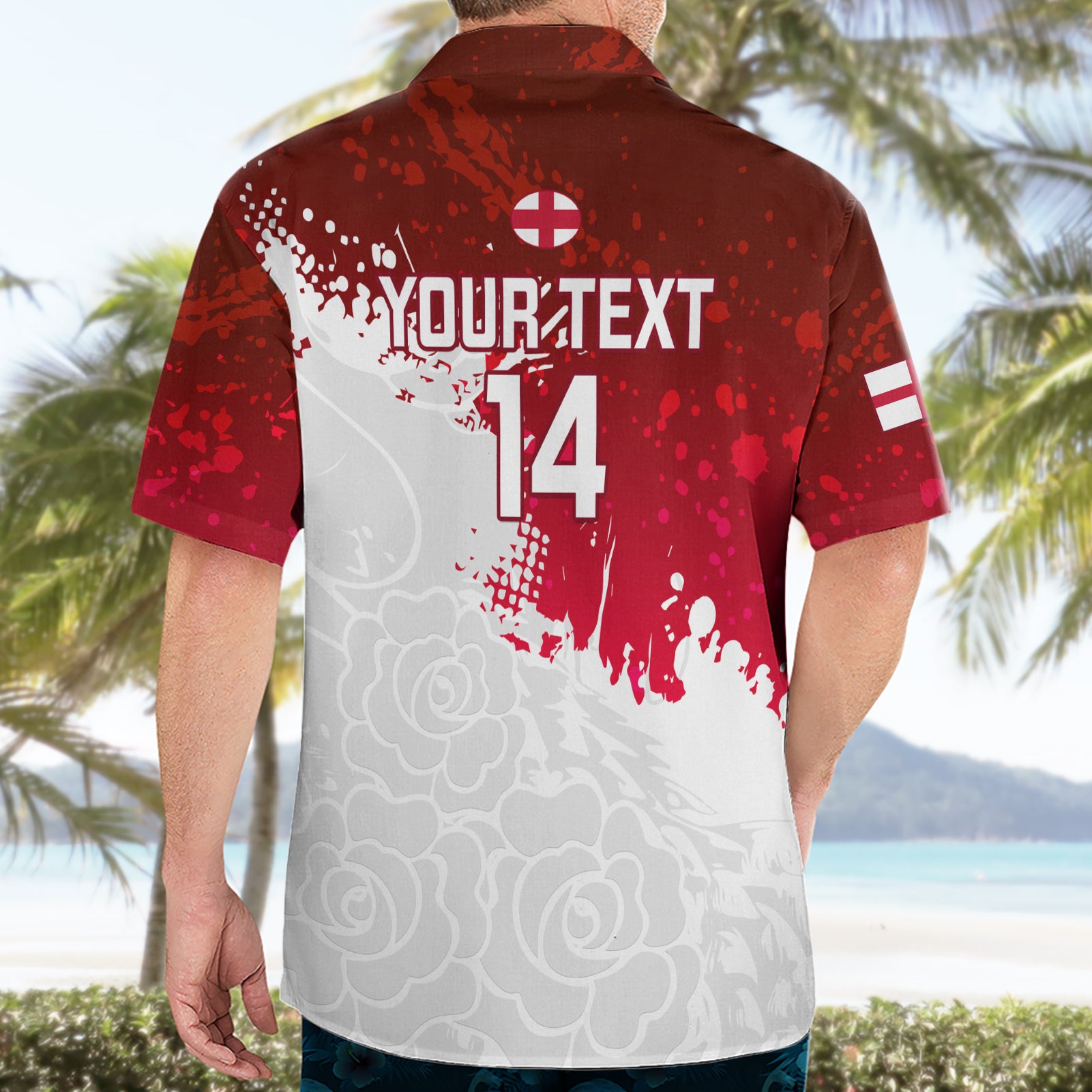 Custom England Rugby Hawaiian Shirt 2023 Go Champions World Cup Red Rose - Vibe Hoodie Shop