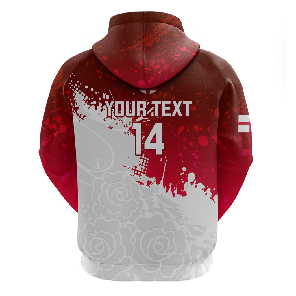Custom England Rugby Hoodie 2023 Go Champions World Cup Red Rose - Vibe Hoodie Shop