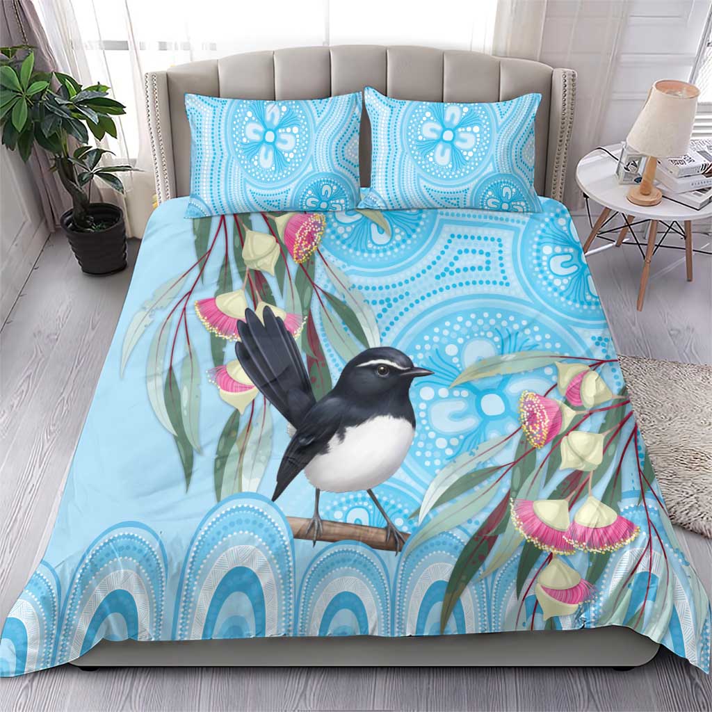 Willie wagtail Australia Bedding Set Eucalyptus Blossoms Aboriginal Art - Vibe Hoodie