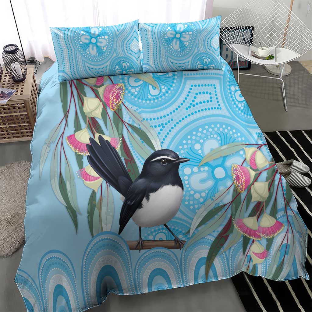 Willie wagtail Australia Bedding Set Eucalyptus Blossoms Aboriginal Art - Vibe Hoodie