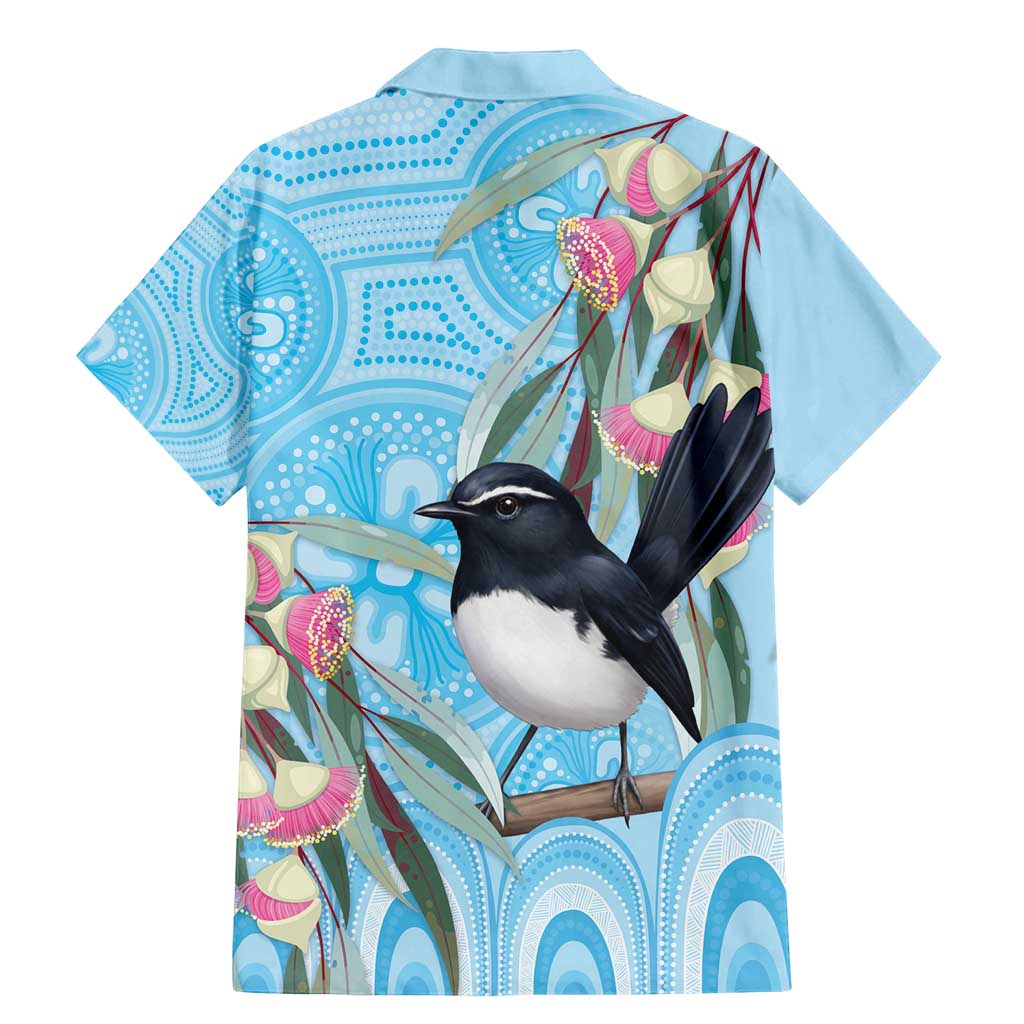 Willie wagtail Australia Family Matching Mermaid Dress and Hawaiian Shirt Eucalyptus Blossoms Aboriginal Art - Vibe Hoodie