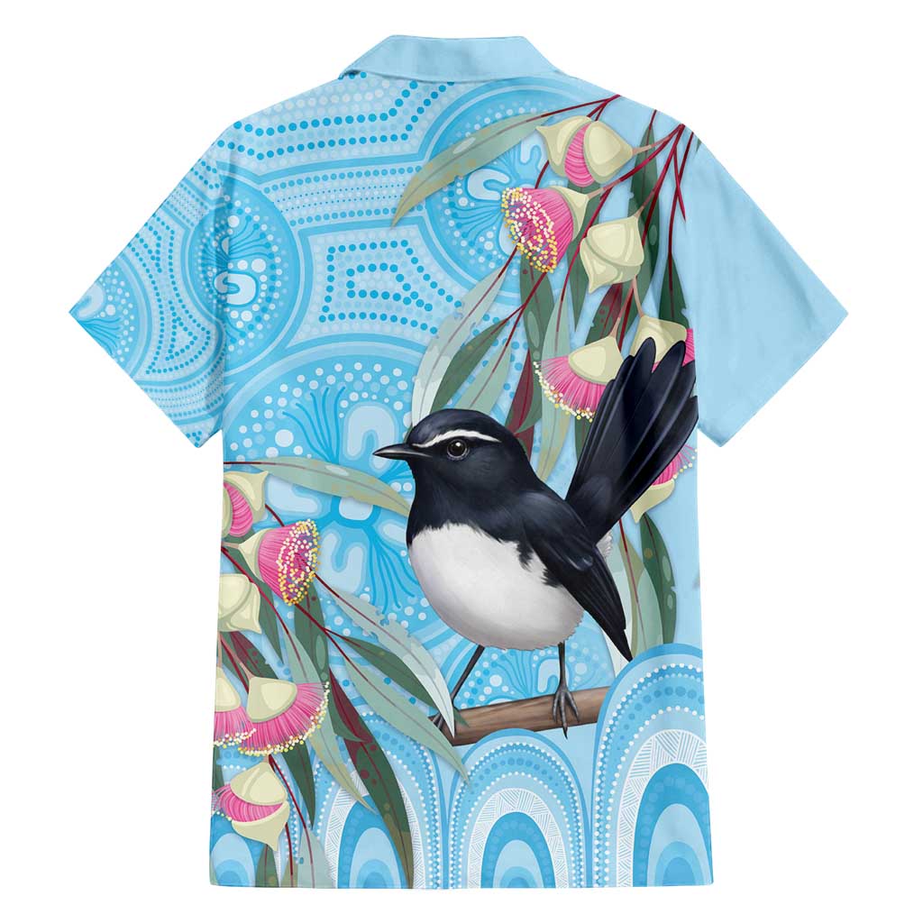 Willie wagtail Australia Family Matching Off Shoulder Maxi Dress and Hawaiian Shirt Eucalyptus Blossoms Aboriginal Art - Vibe Hoodie