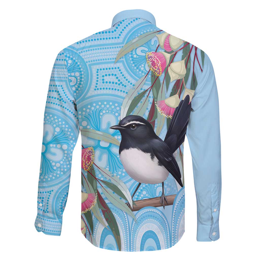 Willie wagtail Australia Family Matching Off Shoulder Short Dress and Hawaiian Shirt Eucalyptus Blossoms Aboriginal Art - Vibe Hoodie