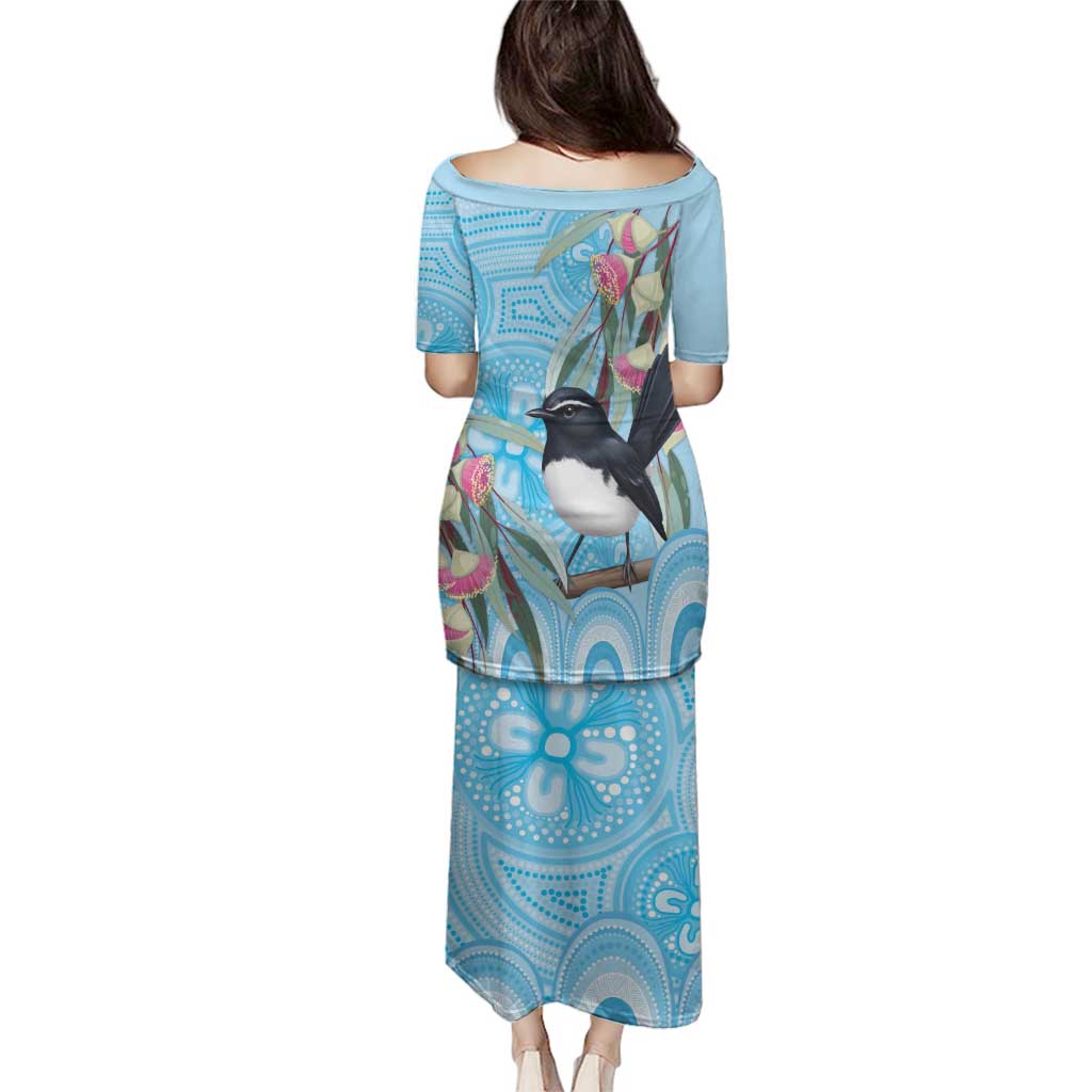 Willie wagtail Australia Family Matching Puletasi and Hawaiian Shirt Eucalyptus Blossoms Aboriginal Art - Vibe Hoodie