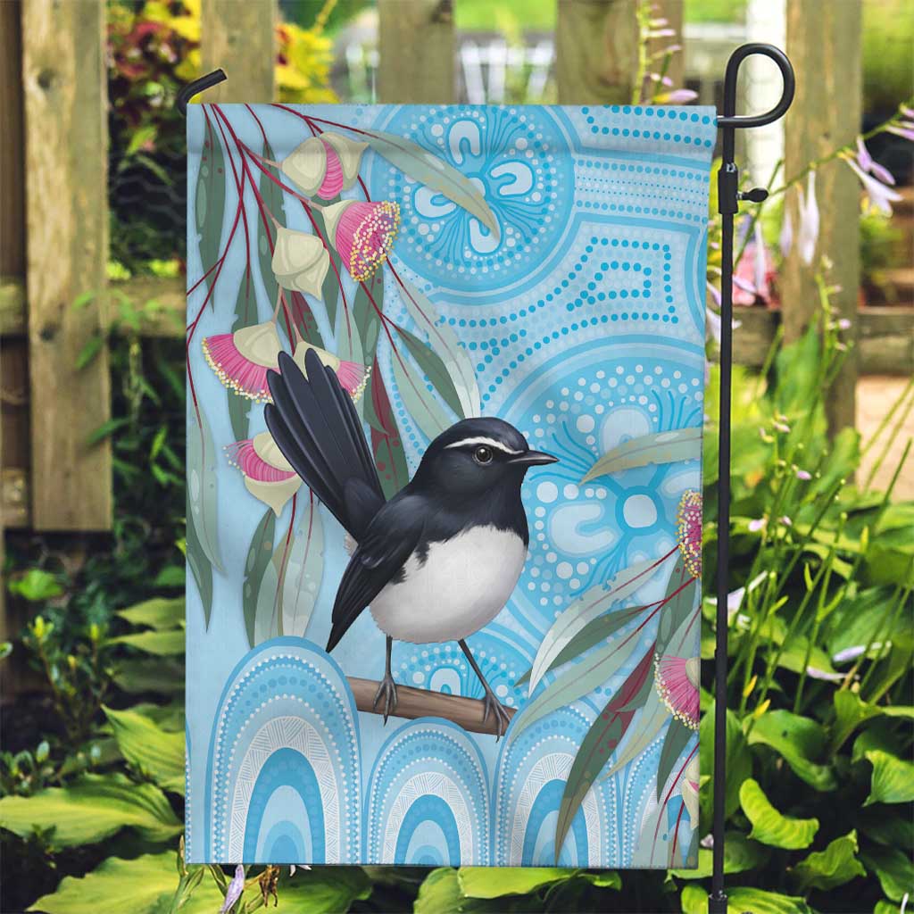 Willie wagtail Australia Garden Flag Eucalyptus Blossoms Aboriginal Art - Vibe Hoodie