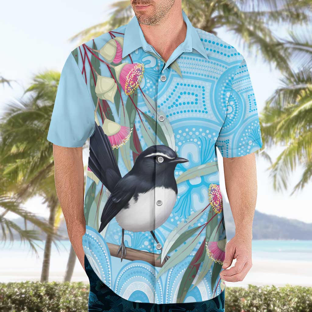 Willie wagtail Australia Hawaiian Shirt Eucalyptus Blossoms Aboriginal Art - Vibe Hoodie