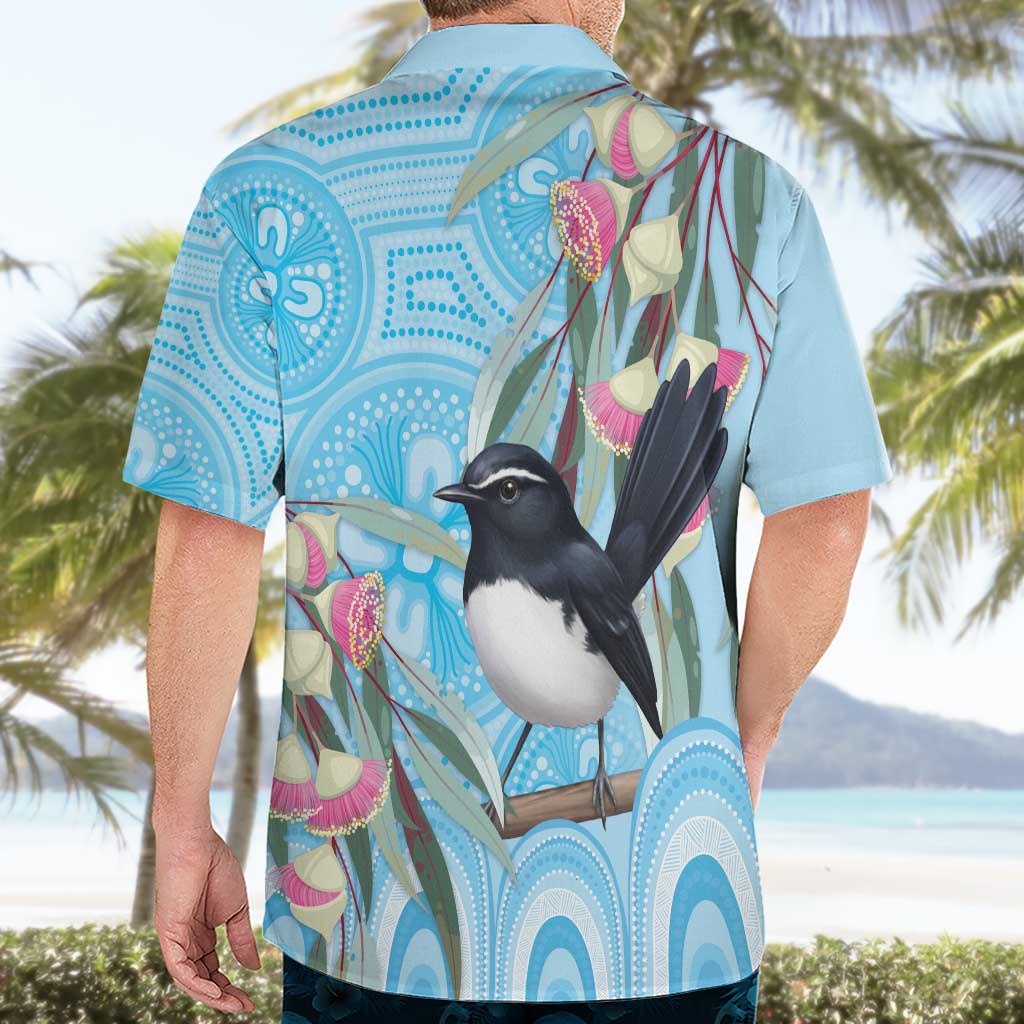 Willie wagtail Australia Hawaiian Shirt Eucalyptus Blossoms Aboriginal Art - Vibe Hoodie