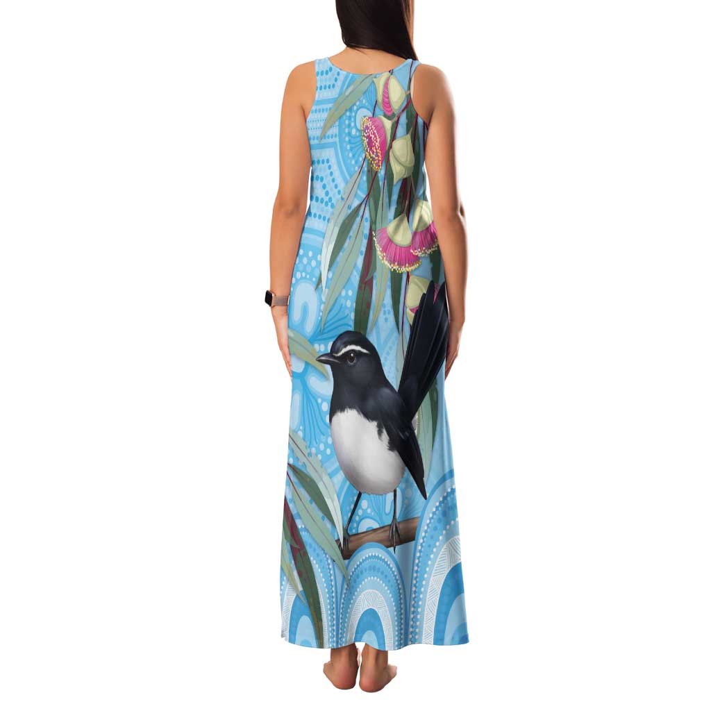 Willie wagtail Australia Tank Maxi Dress Eucalyptus Blossoms Aboriginal Art - Vibe Hoodie