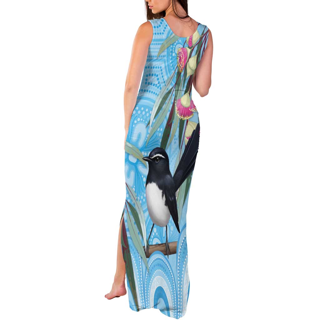 Willie wagtail Australia Tank Maxi Dress Eucalyptus Blossoms Aboriginal Art - Vibe Hoodie