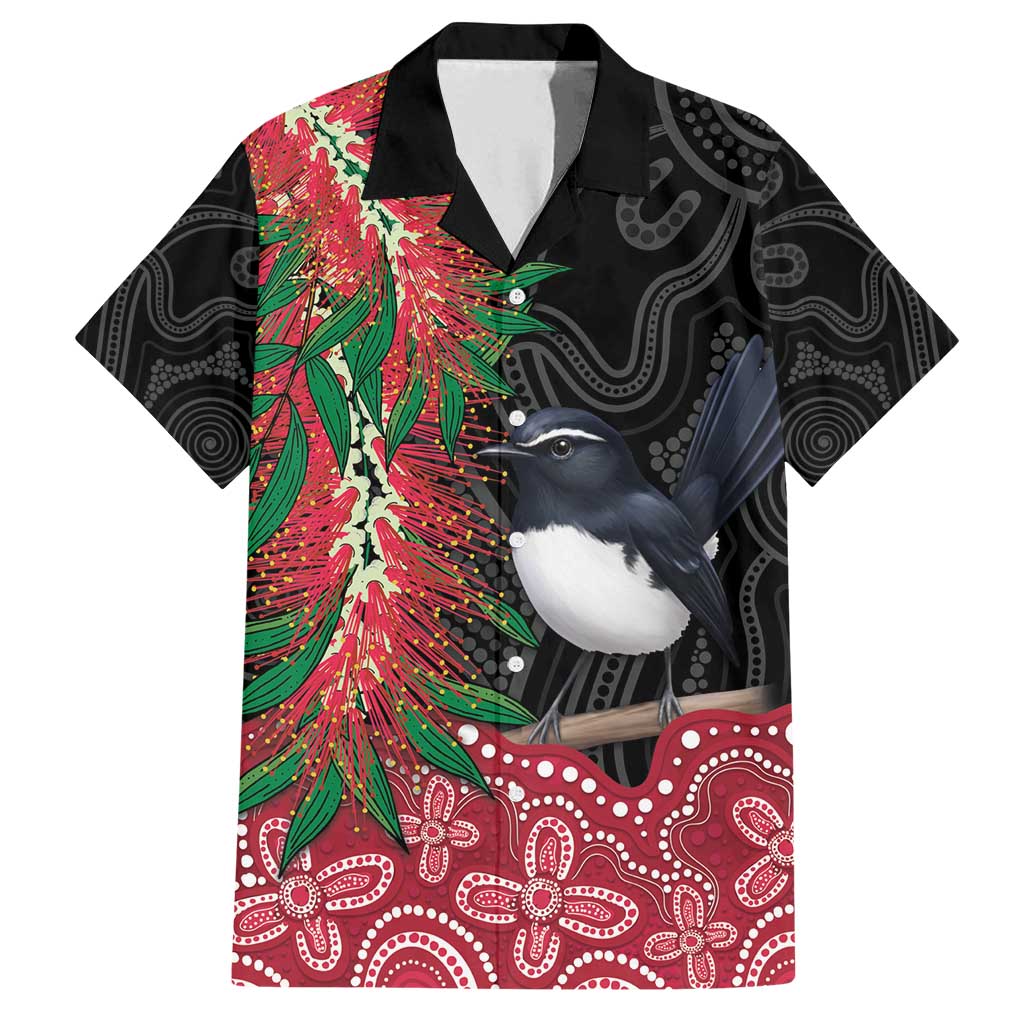 Willie wagtail Australia Family Matching Long Sleeve Bodycon Dress and Hawaiian Shirt Aussie Bottlebrushes Aboriginal Art - Vibe Hoodie