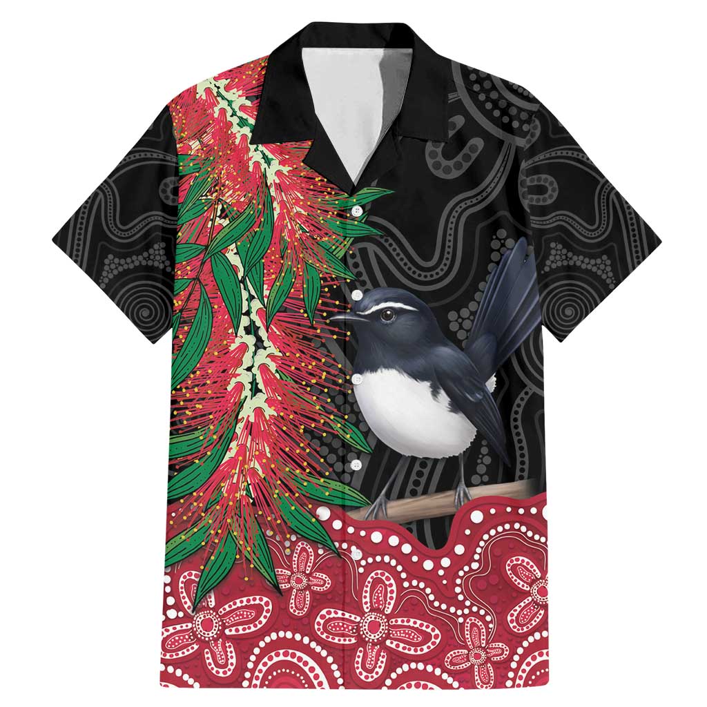 Willie wagtail Australia Family Matching Mermaid Dress and Hawaiian Shirt Aussie Bottlebrushes Aboriginal Art - Vibe Hoodie