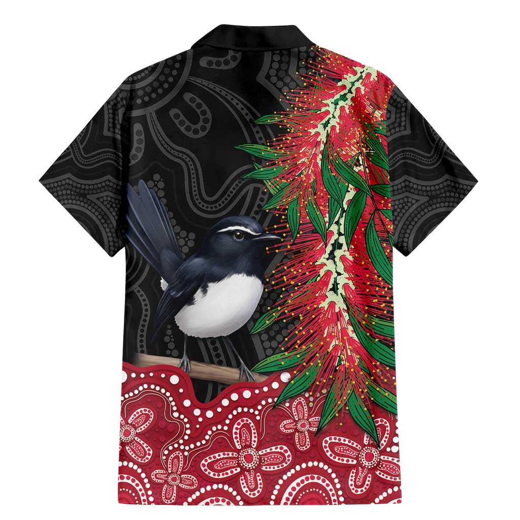 Willie wagtail Australia Family Matching Mermaid Dress and Hawaiian Shirt Aussie Bottlebrushes Aboriginal Art - Vibe Hoodie