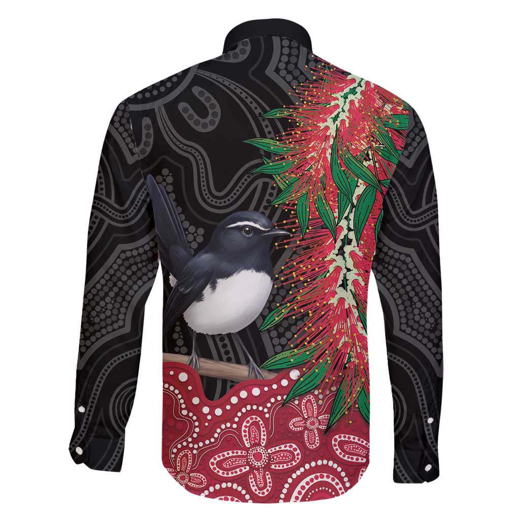 Willie wagtail Australia Family Matching Off Shoulder Short Dress and Hawaiian Shirt Aussie Bottlebrushes Aboriginal Art - Vibe Hoodie