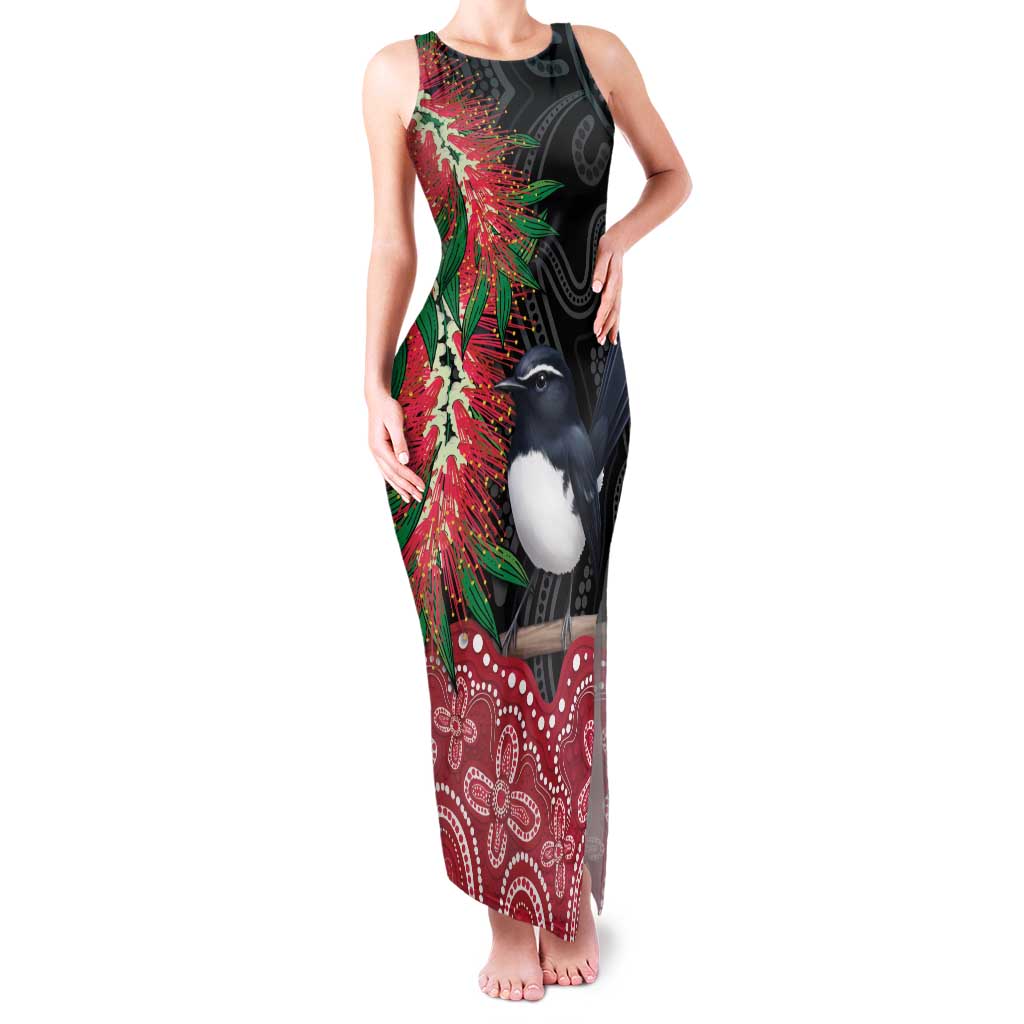 Willie wagtail Australia Family Matching Tank Maxi Dress and Hawaiian Shirt Aussie Bottlebrushes Aboriginal Art - Vibe Hoodie