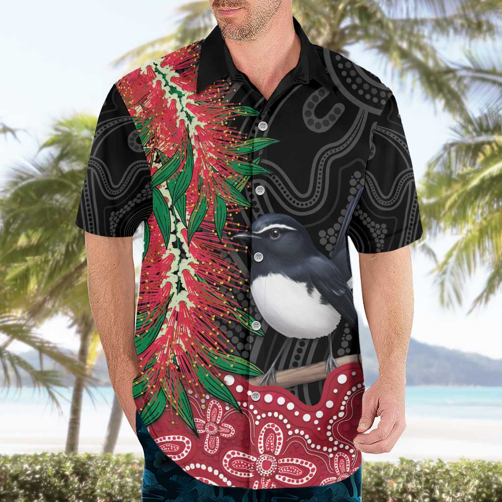 Willie wagtail Australia Hawaiian Shirt Aussie Bottlebrushes Aboriginal Art - Vibe Hoodie