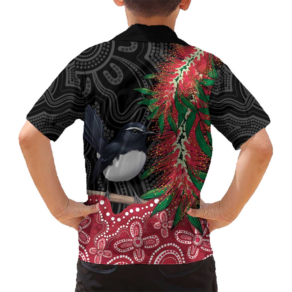 Willie wagtail Australia Hawaiian Shirt Aussie Bottlebrushes Aboriginal Art - Vibe Hoodie