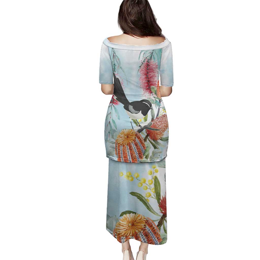 Willie wagtail Australia Family Matching Puletasi and Hawaiian Shirt Banksia Bottlebrushes Watercolor Stylized - Vibe Hoodie