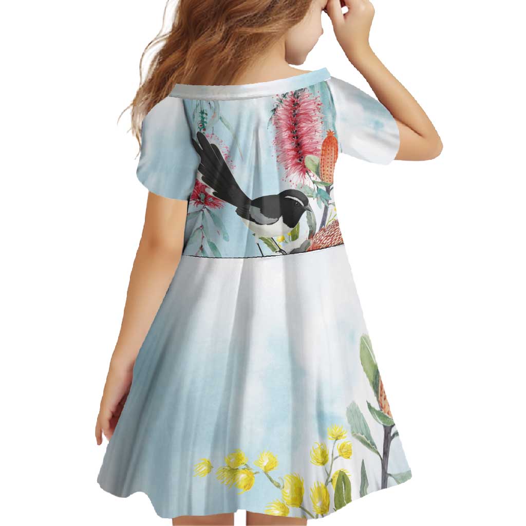 Willie wagtail Australia Family Matching Summer Maxi Dress and Hawaiian Shirt Banksia Bottlebrushes Watercolor Stylized - Vibe Hoodie