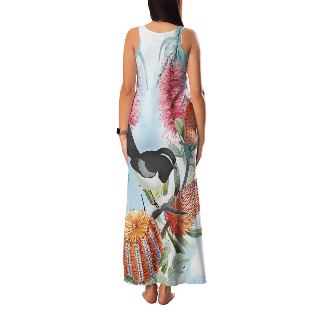 Willie wagtail Australia Family Matching Tank Maxi Dress and Hawaiian Shirt Banksia Bottlebrushes Watercolor Stylized - Vibe Hoodie