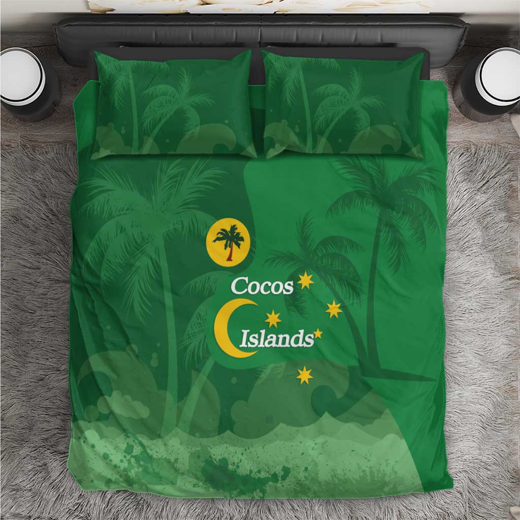 Australia Cocos Keeling Islands Bedding Set Southern Cross Palm Tree Pattern - Vibe Hoodie