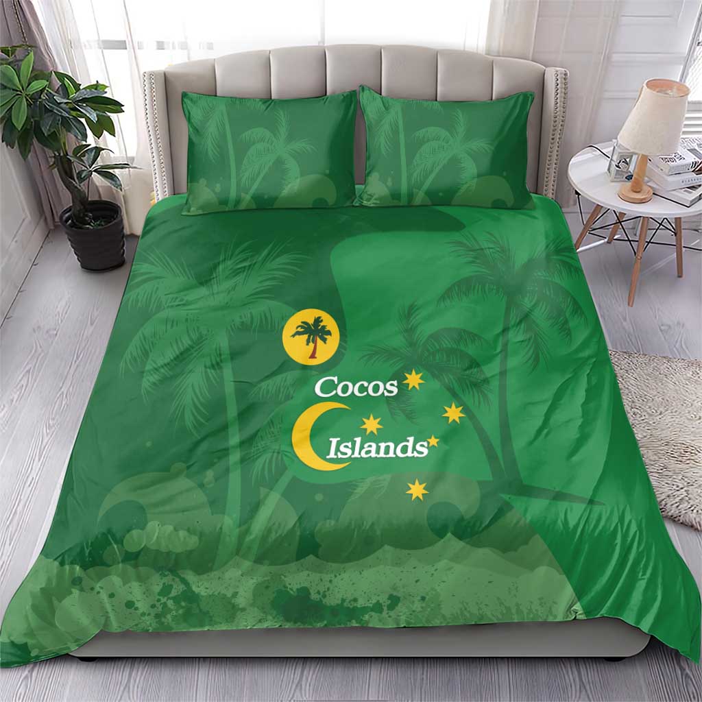 Australia Cocos Keeling Islands Bedding Set Southern Cross Palm Tree Pattern - Vibe Hoodie