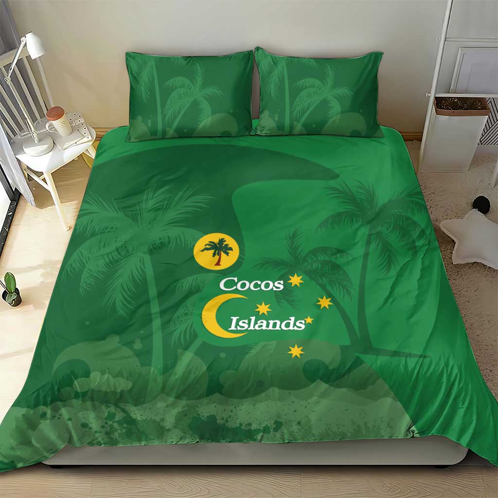 Australia Cocos Keeling Islands Bedding Set Southern Cross Palm Tree Pattern - Vibe Hoodie