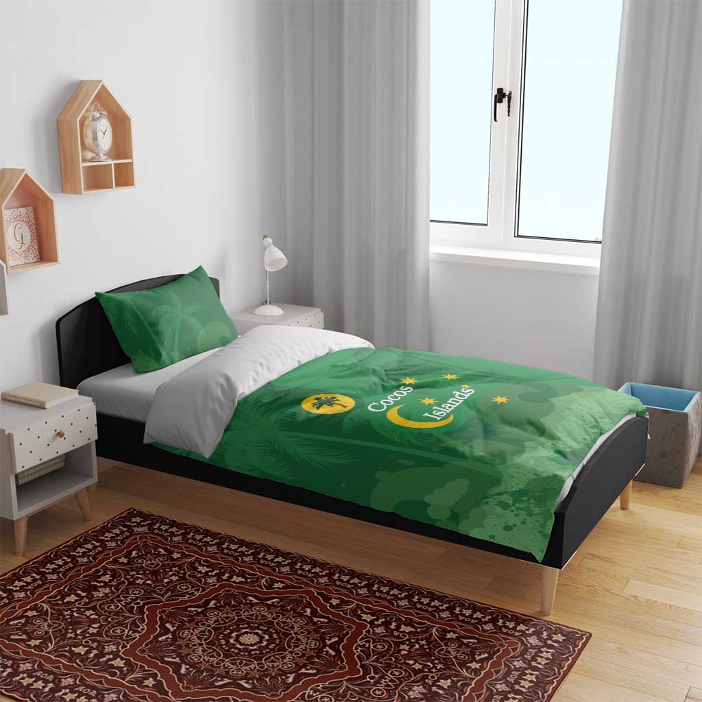 Australia Cocos Keeling Islands Bedding Set Southern Cross Palm Tree Pattern - Vibe Hoodie