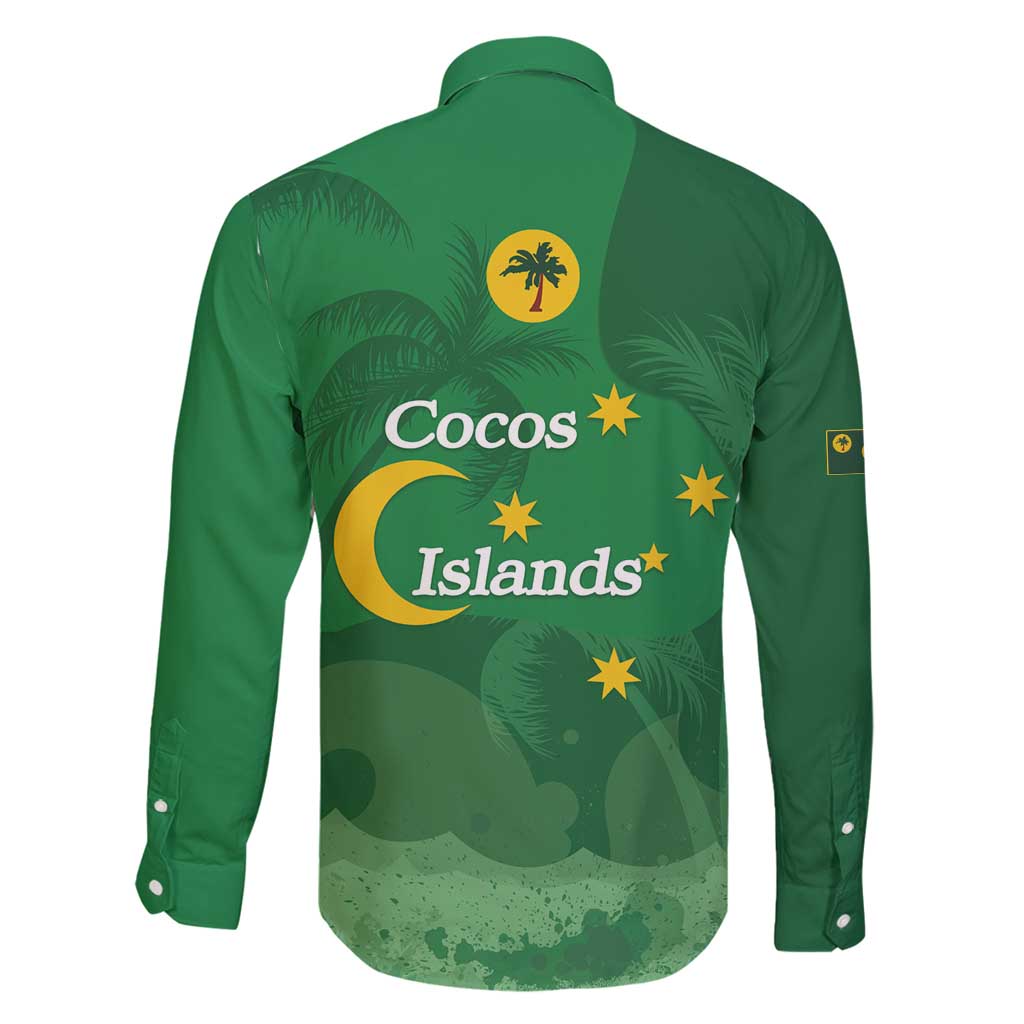 Australia Cocos Keeling Islands Family Matching Long Sleeve Bodycon Dress and Hawaiian Shirt Southern Cross Palm Tree Pattern - Vibe Hoodie