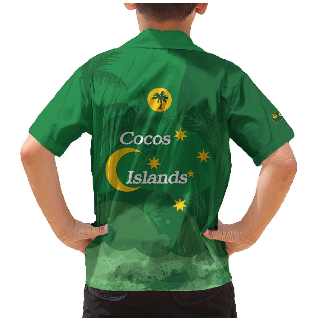 Australia Cocos Keeling Islands Family Matching Mermaid Dress and Hawaiian Shirt Southern Cross Palm Tree Pattern - Vibe Hoodie