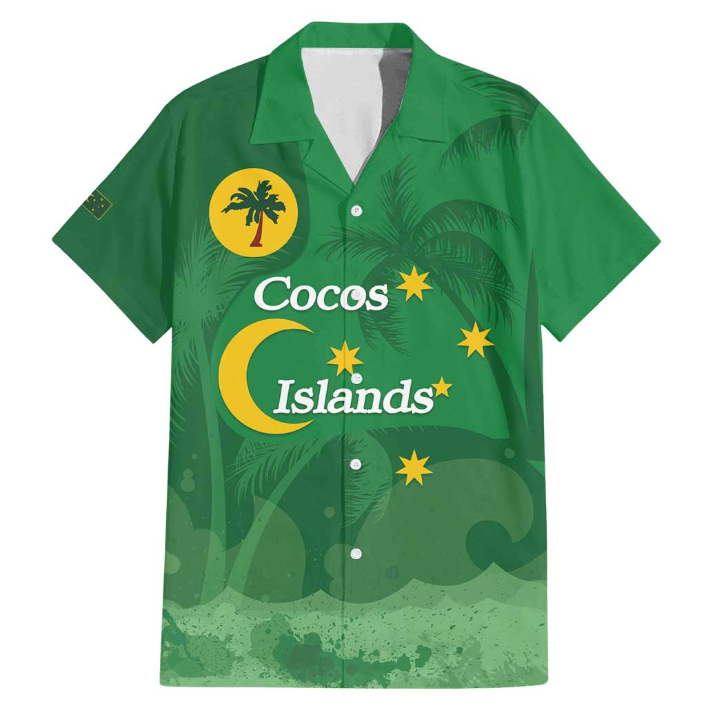 Australia Cocos Keeling Islands Family Matching Mermaid Dress and Hawaiian Shirt Southern Cross Palm Tree Pattern - Vibe Hoodie