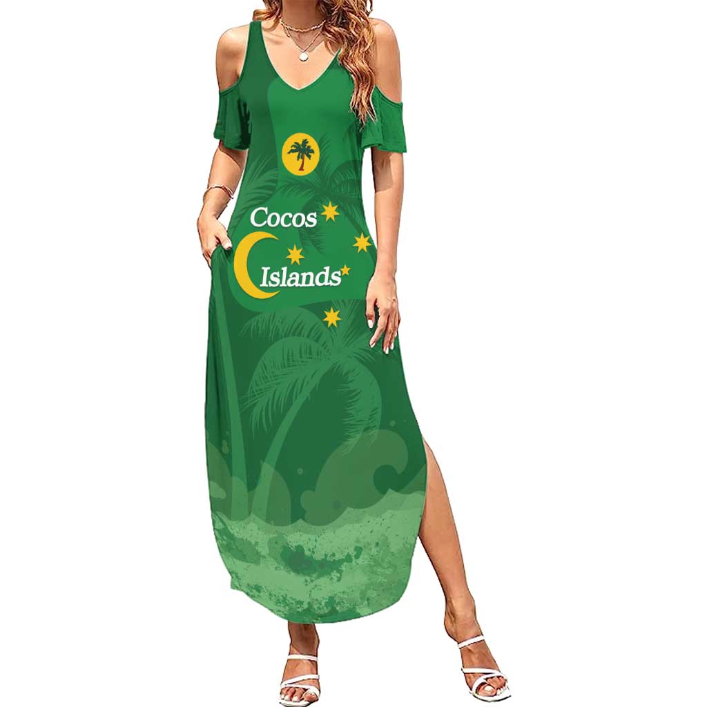 Australia Cocos Keeling Islands Family Matching Summer Maxi Dress and Hawaiian Shirt Southern Cross Palm Tree Pattern - Vibe Hoodie