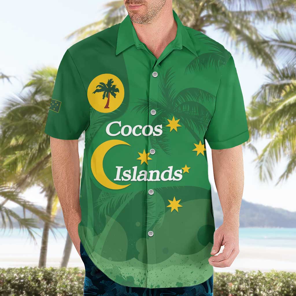 Australia Cocos Keeling Islands Hawaiian Shirt Southern Cross Palm Tree Pattern - Vibe Hoodie
