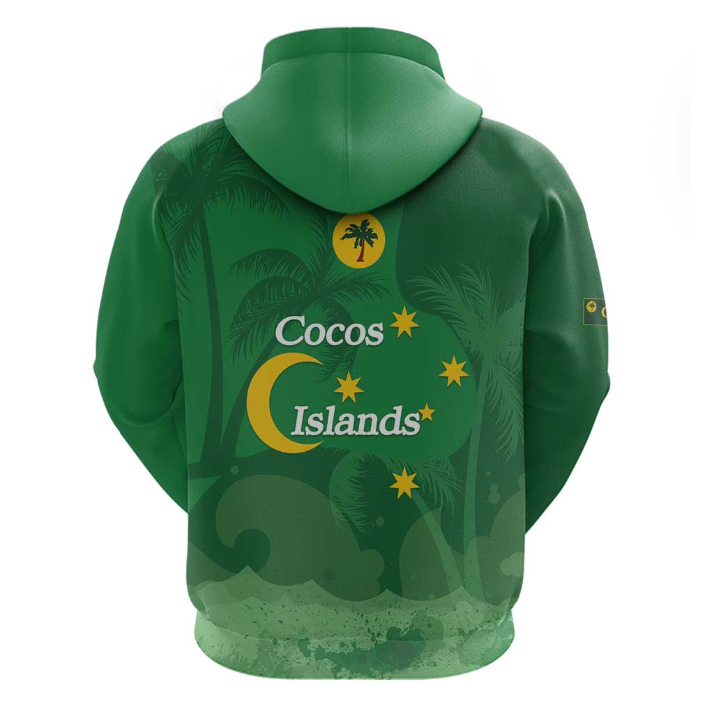 Australia Cocos Keeling Islands Hoodie Southern Cross Palm Tree Pattern - Vibe Hoodie