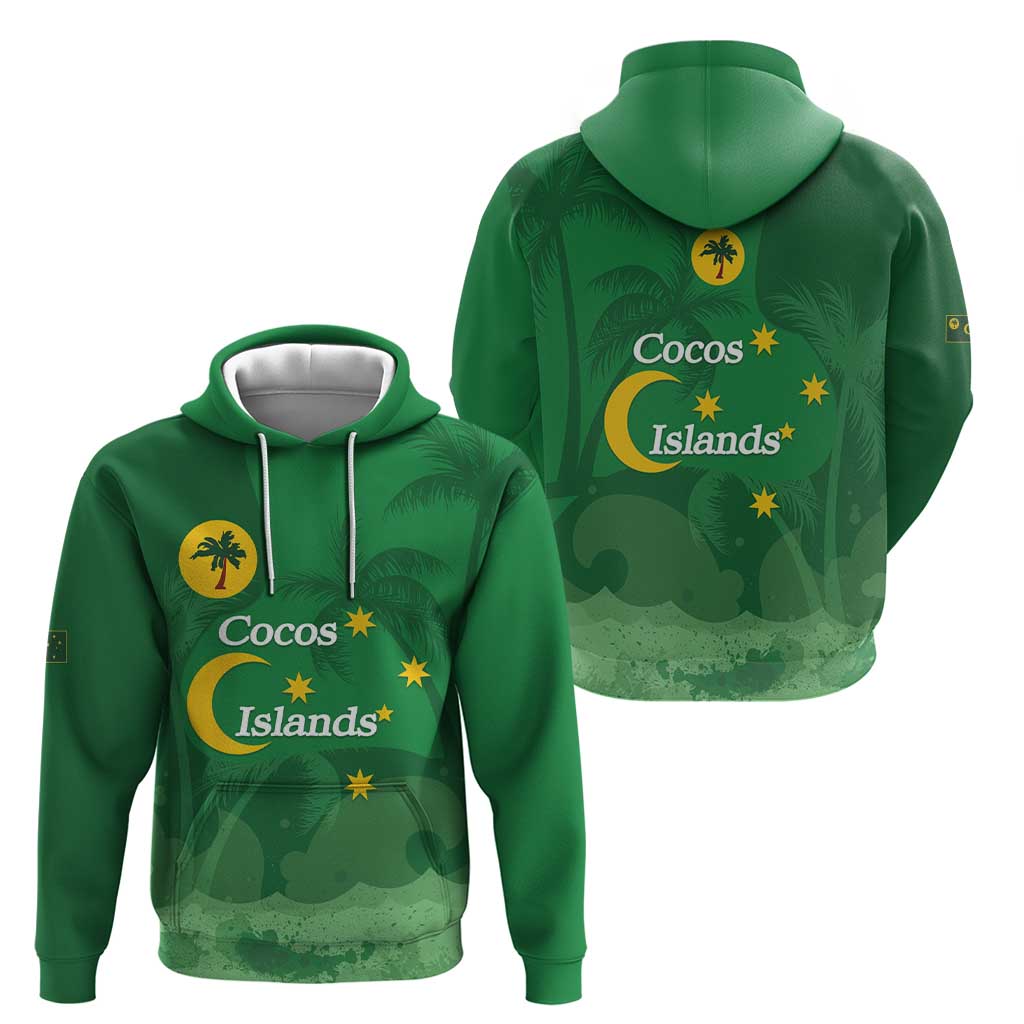 Australia Cocos Keeling Islands Hoodie Southern Cross Palm Tree Pattern - Vibe Hoodie