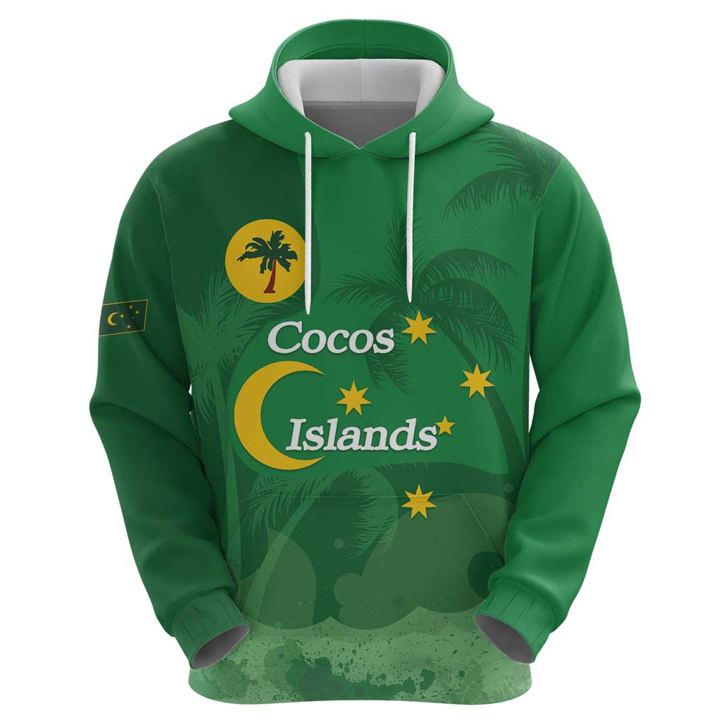 Australia Cocos Keeling Islands Hoodie Southern Cross Palm Tree Pattern - Vibe Hoodie