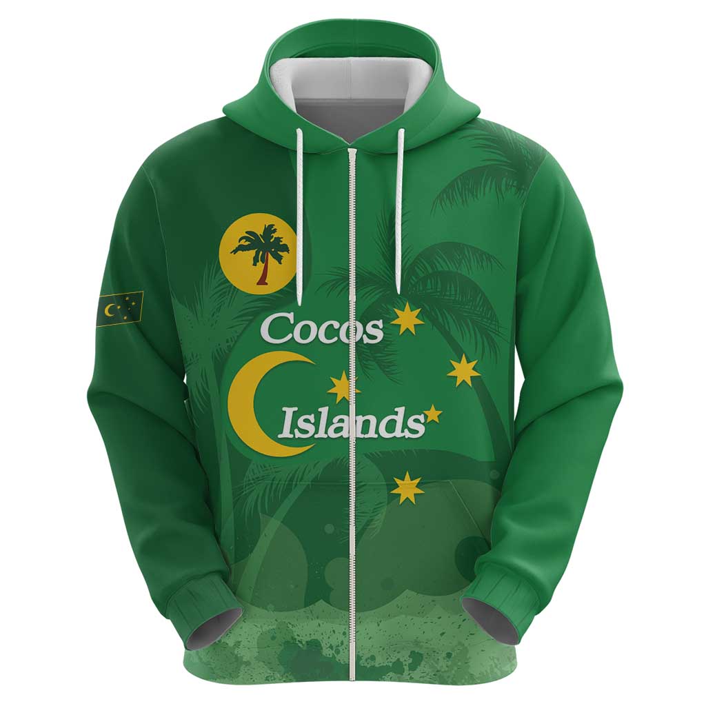 Australia Cocos Keeling Islands Hoodie Southern Cross Palm Tree Pattern - Vibe Hoodie