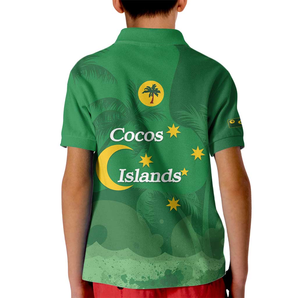 Australia Cocos Keeling Islands Kid Polo Shirt Southern Cross Palm Tree Pattern - Vibe Hoodie